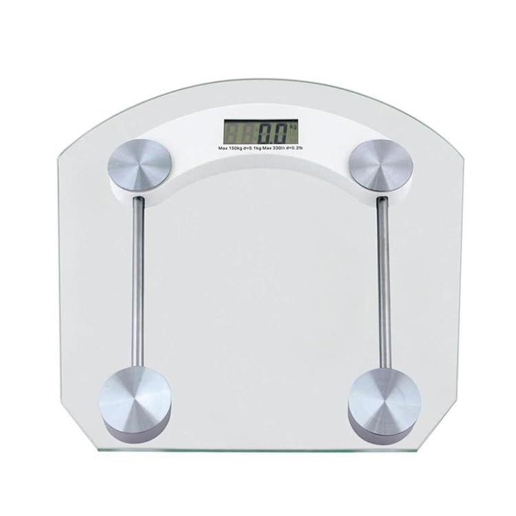 Digital Bathroom Scale Electronic Glass Body Weight Scale 400lb 180kg Capacity Clear