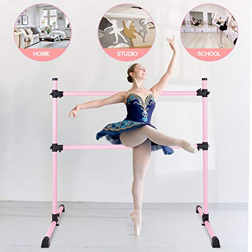 Lovinouse Upgraded Ballet Barre, 4 FT Adjustable Freestanding Ballet Bar with Dance Stretch Band and Carry Bag, Anti-Slip Base, Portable Ballet Barre for Home - Thumbnail 3