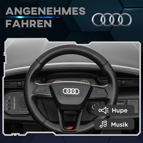 AIYAPLAY Kinder Elektroauto 12V Kinderauto mit 2,4G Fernbedienung, MP3 Musik & Hupe, Elektrofahrzeug mit Scheinwerfer, 4 gefederte Räder, 3-5 km/h, für 3-6 Jahre Kinder, Grau – Bild 7