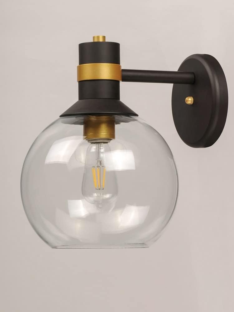 Maxim Lighting Cabin LED 1-Light Wall Sconce | Bronze/Gold Finish | Clear Glass Shade | Hallway Bedroom Wall Sconce | 10318CLBZGLD