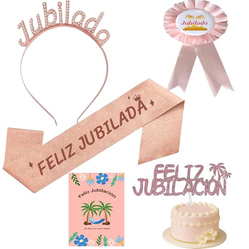 3 Pcs Regalo Jubilación Mujer Banda Feliz Jubilada Faja Jubilación Diadema Tiara Jubilada Jubilación Mujer Happy Retirement Decoración Set Accesorios Adornos Jubilación