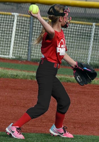 Stelle Girls' Softball Pants Youth Kids Baseball Pants Fastpitch Pants with Pockets Boys Tee Ball3