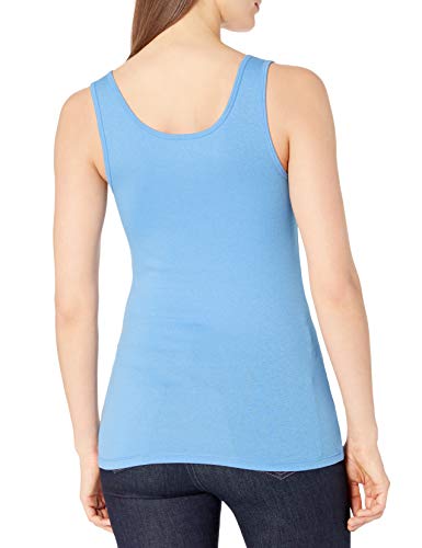 Amazon Essentials Women's Slim-Fit Tank, Pack Of 2, Aqua Blue/French Blue, Small #TOP2