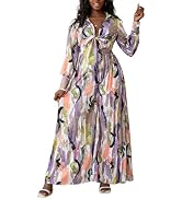 KINIKO Women's Jumpsuit Dress with Bow Tie Detail – Casual Loose Fit, Long Sleeve, Elastic Waistb...