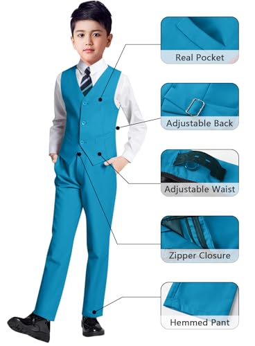 image for YuanLu Teen Suits for Young Men Blue Green Kids TuxedoToddler Boy Wedd