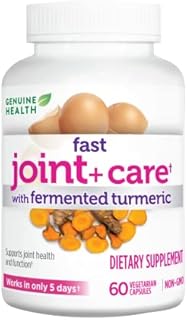 Genuine Health Fast Joint Care+ with Turmeric and Eggshell Membrane, Natural Pain Relief, 60 Capsules