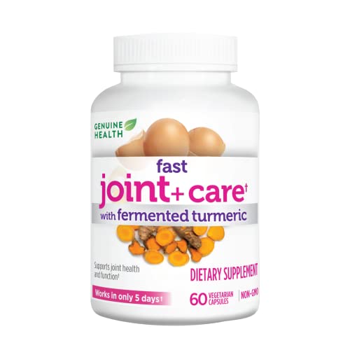 Genuine Health Fast Joint Care+ with Turmeric and Eggshell Membrane, Natural Pain Relief, 60 Capsules 