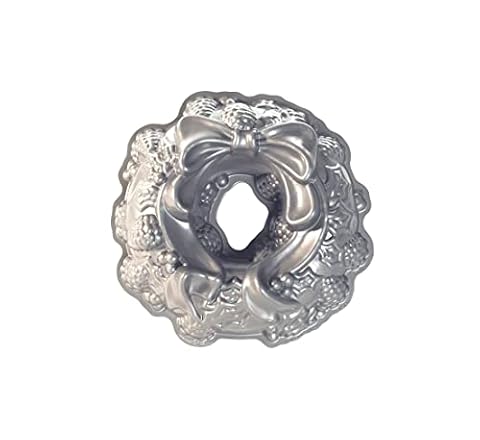 Nordic Ware 85348 Platynowy wieniec świąteczny Bundt Pan, srebrny