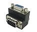 CERRXIAN 90 Degree DB9 9 Pin Male to Female Extension Cable Converter Adapter Coupler
