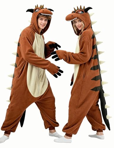 vavalad Adult Carnotaurus Onesie Pajamas Halloween Christmas Costume Cosplay Costume Women Men