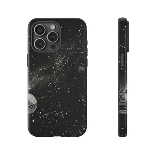 Coque iPhone 15 Pro Max système solaire noir pour style urbain chic