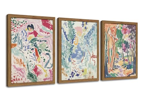 Abstract Matisse Wall Art, Vintage Colorful Nature Wall Decor, Retro