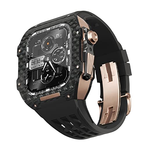 Bracelet Apple Watch carbone 45mm boîtier agate luxe d'exception