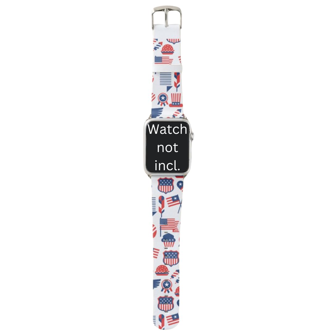 Freaky Frog Uncle Sam Watch Band/Strap-Compatible with All Apple Watch Series (42mm 44mm 45mm 46mm 49mm) Premium Composite Material – Perfect for Travelers(Watch not included)