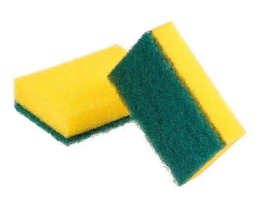 Cleaning Scrub and Sponges for Kitchen, Dishes, Bathroom, Car Wash, One Scouring Scrubbing One Absorbent Side, Abrasive Scrubber Sponge Dish Pads, Heavy Duty.(Pack of 10)