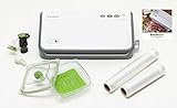 FoodSaver【公式】真空パック機 FM2110 本体+6点スターターセット（ホワイト） 真空パック 低温調理 時短調理 湯煎調理 作り置き 鮮度長持ち 簡単操作 パックロール付き 生もの 汁物対応 フードセーバー