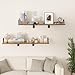 AUATRONNE Deep Floating Shelves for Wall, 16W x 12D Wood Shelves Set of 2, Rustic Wood Floating Shelves, Wall Mounted Hanging Shelf for Living Room, Kitchen, Office, Bathroom and Bedroom Decor