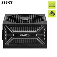 MSI MAG A850GLS PCIE5 Netzteil, 850W, 80 Plus Gold, ATX 3.1, PCIe 5.1 GPU Support, Native 12V-2x6, Zweifarbiger 12V-2x6 Anschluss, ATX PSU, Modulare Kabel – Ansicht 2