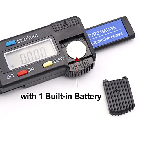 Tire Tread Depth Gauge, Digital Tire Tread Depth Gauge Lcd With Inch And Mm Conversion Of 0-0.98 Inches, Tread Checker Tire Tester For Cars Motorcycle Trucks Vans Suv, Black #TOP5