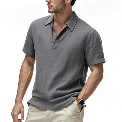 Polo en lin de qualité supérieure coupe ajustée style minimaliste épuré