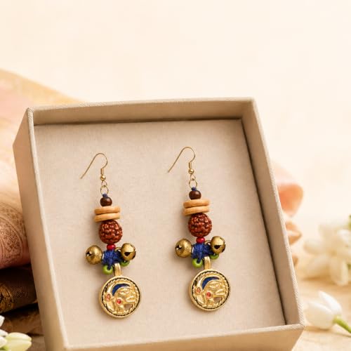 Image of Royal Queen & Empress Handcrafted Tribal Dhokra Earrings Collection for Women - Statement Ethnic Designs in Multiple Colours