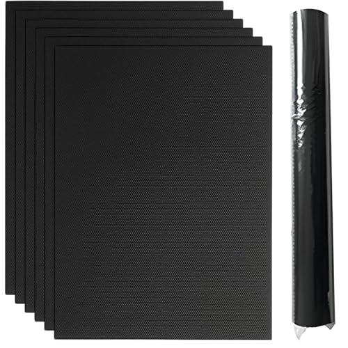 6 Stück Backfolie Wiederverwendbar, 40 x 33 cm, Dauerbackmatte Silikon, Backpapier Wiederverwendbar, Backmatte Silikon Backofen, Ideal für Kekse, Brot, Pizza, BPA- und PFOA-frei, Schwarz