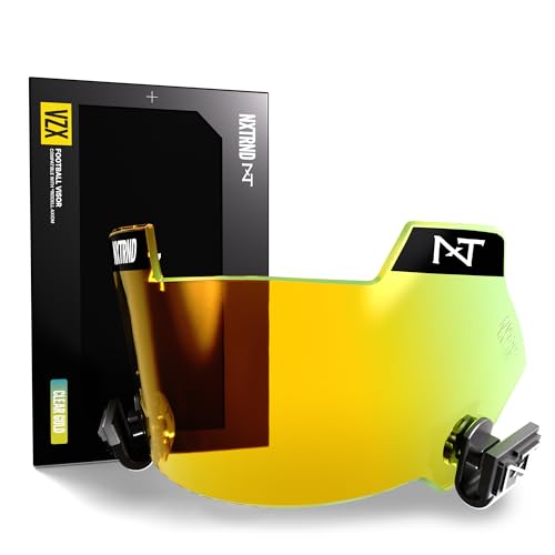 Nxtrnd VZX Football Visor, Compatible with Riddell Axiom, Fits Adult & Youth Football Helmets (Clear Gold)