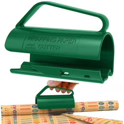 Geschenkpapier Schneider für Rollen Geschenkpapier-Schneider 1PCS Cutter tragbarer Papierschneider Weihnachten usw (Grün)