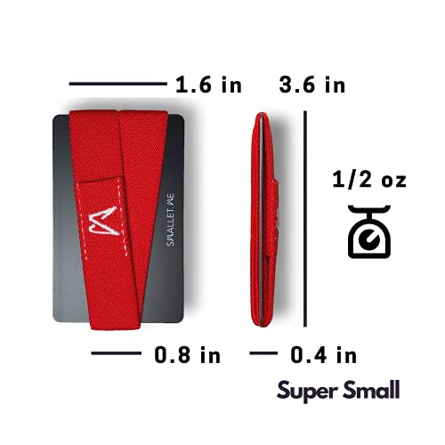 | Slim Minimalist Front Pocket Elastic Wallet Band | Three Slots for Cards, Cash and a Key | Free RFID Blocking Card | Men and Women (Swiss Red)3