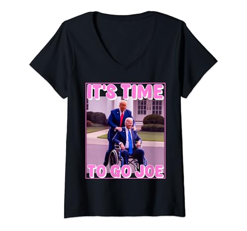 Donna è ora di andare joe divertente donald trump 2024 maglietta con collo a v