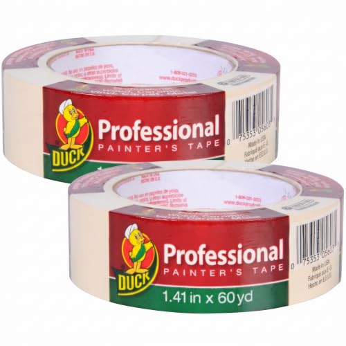 Duck Brand Professional Painter's Tape, 1.41 Inches by 60 Yards, Beige, Single Roll (1362489) (Pack of 2)