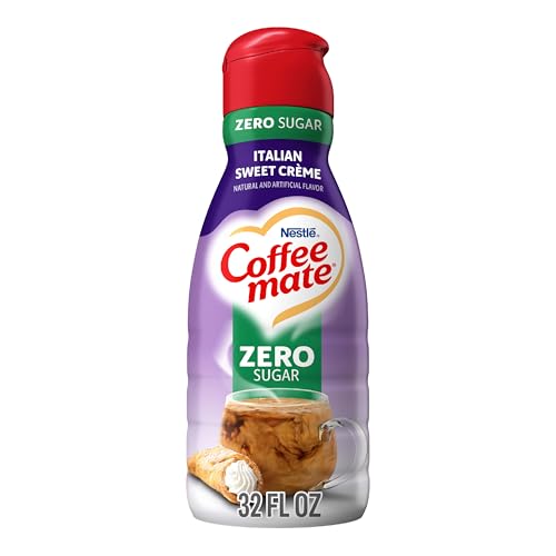 Coffee Mate Italian Sweet Crème Flavored Coffee Creamer, Zero Added Sugar, Gluten-Free, 63 Servings 32 fl oz