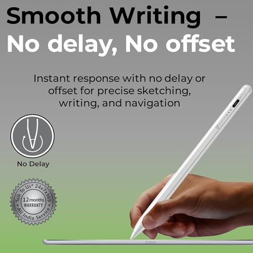 Image of UltraProlink JOT Pencil 2 | Stylus Pen for iPad, Android Tablets & Mobiles| |Magnetic|10Hr Use| Fast Charging| 12-Month Warranty|for iOS & Android Touchscreens| LED Indicators|2 Nibs