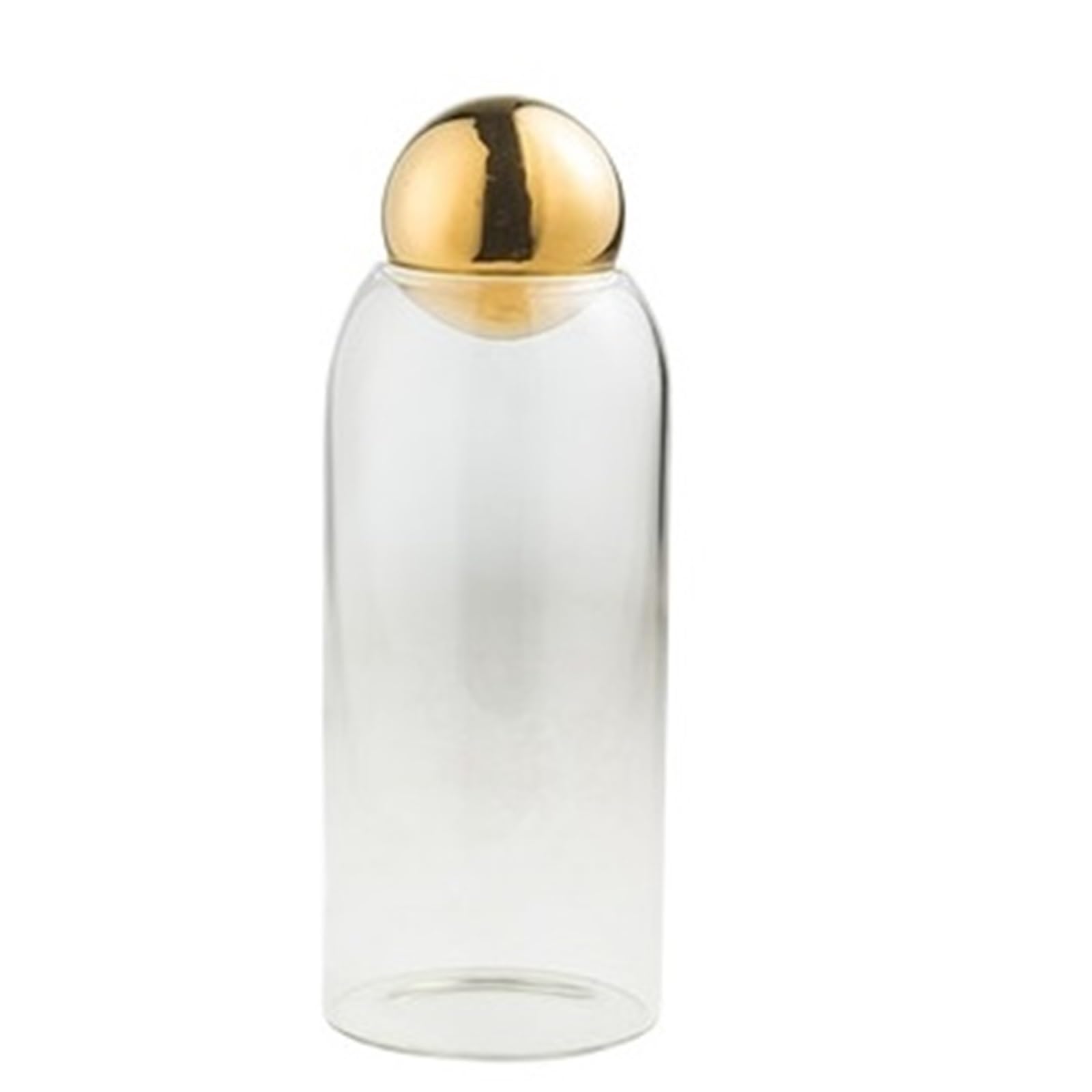LSNNMU 2pcs Transparent Glass Sealed Jar Coffee Bean Storage Tank Dried Fruit Bottle Multigrain For Preserving(Golden stopper-L)
