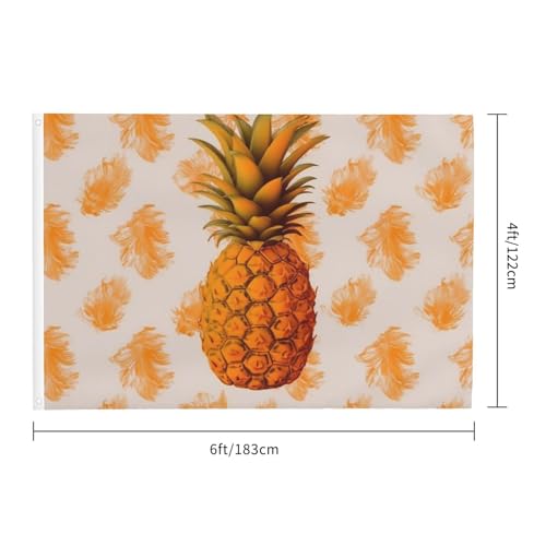 Drapeau extérieur orange vif ananas 1,2x1,8m double face avec oeillets - 2