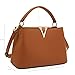 EVVE Women's Small Satchel Bag Classic Top Handle Purses Fashion Crossbody Handbags with Shoulder Strap | TAN