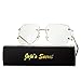 JOJO'S Secret Oversized Rimless Sunglasses,Retro Clear Lens Eyewear For Women (Clear, 2.5)
