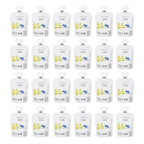 White Leaf Baby Food Pouches Organic Toddler Snack Travel Puree 24 Pack