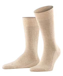 FALKE Herren Socken Sensitive London, Baumwolle, 1 Paar, Beige (Sand Melange 4650), 43-46
