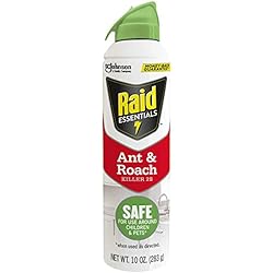 Raid Essentials Ant & Roach Killer Aerosol Spray, Child & Pet Safe, Kills Insects Quickly, for Indoor Use, 10 oz