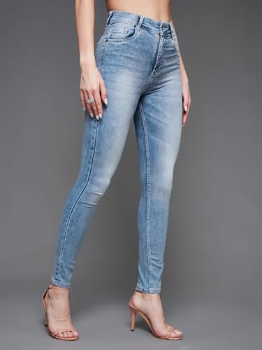 Image of Miss Chase Women's Skinny High Rise Cropped Stretchable Denim Jeans