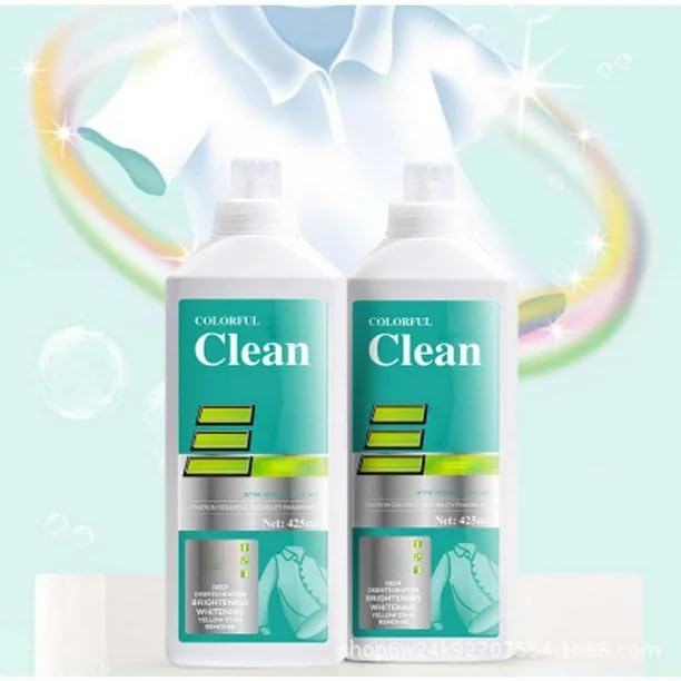 Colorful Clean Oxygen Bleach Liquid | Color-Safe Laundry Brightener & Stain Remover | Gentle on Clothes & Fabrics | 425ml (Pack 2 x 425Ml) - Image 8 thumbnail