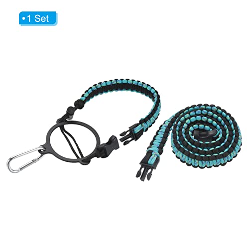 PATIKIL Water Bottle Holder, Paracord Handle Lanyard Strap Carrier with Ring for 12oz to 64oz Wide Mouth Bottles, Blue Camo, Black - Image 3
