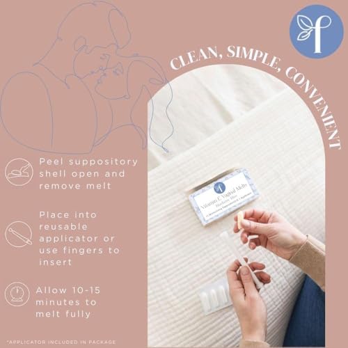 Image of Femallay Organic Vitamin E Vaginal Melts - Feminine Moisture, Comfort & Hydration - Blueberry Bliss, 2-Pack