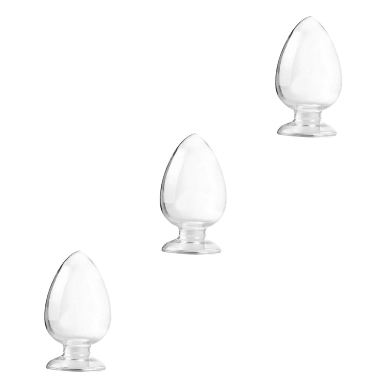 Cabilock 3 Piezas botella de vidrio terrario terrarium tarro de muestra botella cónica transparente cónico botella de corazón de pollo botella de semillas frasco gel de sílice