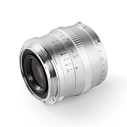 TTArtisan 50mm f1.2 APS-C Metal Bodied Lens Compatible with Fuji FX Mount - Silver - Image 2