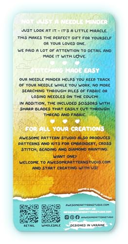 Image of Awesome Pattern Studio Needle Minder Set - Los Angeles Magnetic Needle Minder + 2 Needle Threaders + Crane Scissors. Enamel Pin for Cross Stitch, Embroidery and Craft