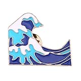 HittecH Blue waves Enamel Brooch Pin Cartoon Metal Brooch for Coat Jacket Bag Pin for Kids Girl Boy Jewelry Gift