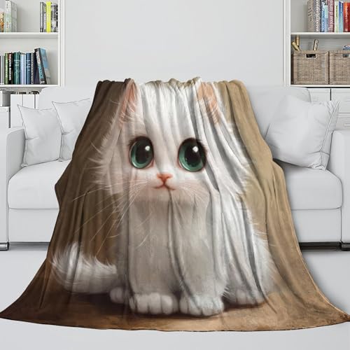 Couverture microfibre chaude chat adieu nuits froides plaid léger lit