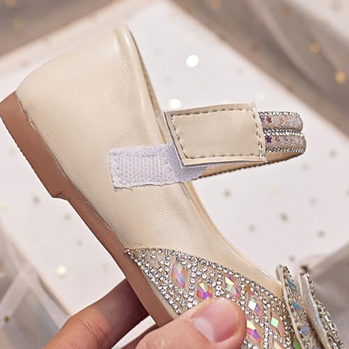Toddler Little Kid Girls Dress Pumps Glitter Sequins Bowknot Heels Dance Shoes Sandals Girls Sandals Tan3
